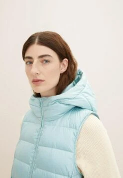Tom Tailor Long Lightweight Vest - Bodywarmer - Dusty Mint Blue -Tom Tailor 0652bed5d1984f559dd214b5847d546b