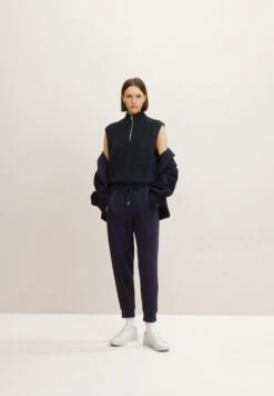 Tom Tailor Mit Rippbündchen - Trainingsbroek - Navy Midnight Blue -Tom Tailor 076d6153edcc465f8ab33d163c0cded8