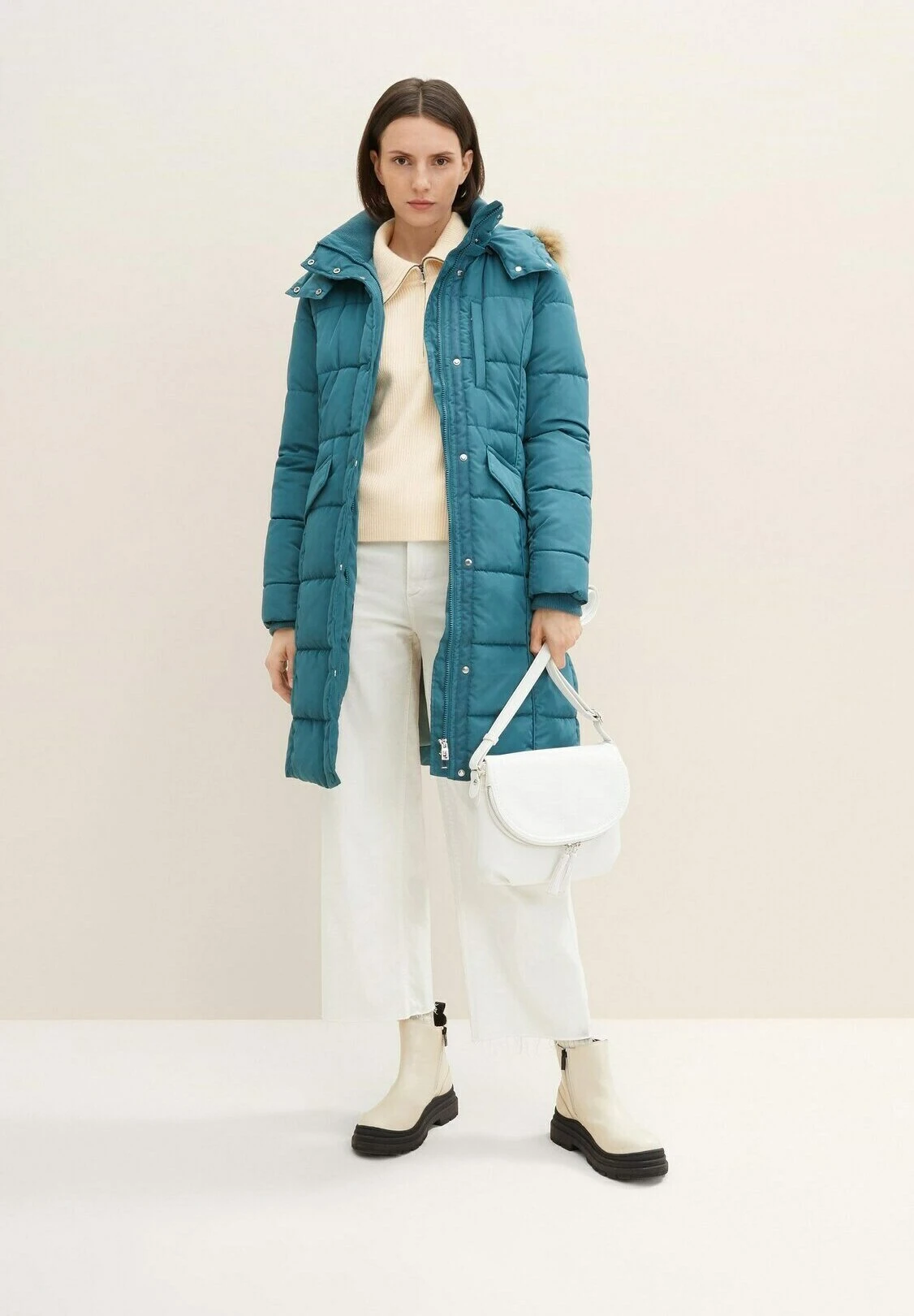 Tom Tailor Mit Abnehmbarer Kapuze - Winterjas - Pastel Teal 2 Tom Tailor Mit Abnehmbarer Kapuze - Winterjas - Pastel Teal - Afbeelding 2