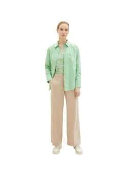 Tom Tailor Gemusterte Kurzarm - Blouse - Green Small Wavy Design