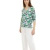 Tom Tailor Gemustertes- Blouse - Green Flower Design