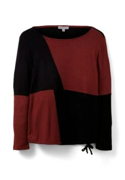 Tom Tailor Colour-Blocking - Longsleeve - Maroon Black Color Block -Tom Tailor 0e4f941ed27149778d8d82519348e0b6