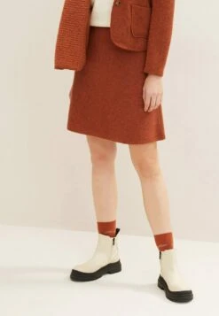 Tom Tailor Mit Struktur  - A-Lijn Rok - Canyon Sunset Red Melange