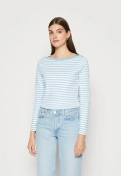 TOM TAILOR Denim Contrast Neck - Longsleeve - Mid Blue White