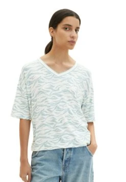 Tom Tailor Gemustertes - T-Shirt Print - Blue Small Wavy Design -Tom Tailor 0ec339d72bb946db8067d4e28065123f