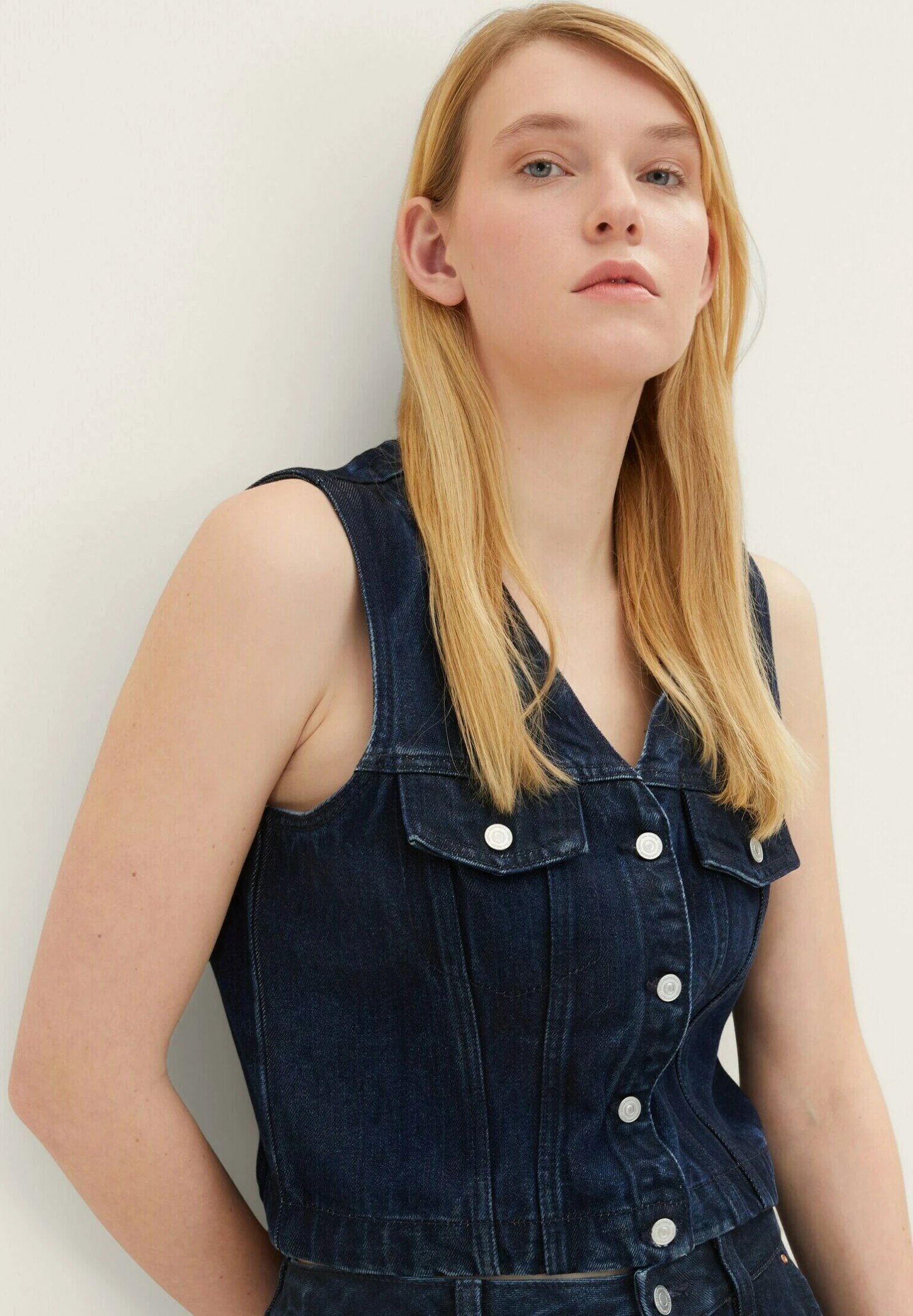 TOM TAILOR Denim Bodywarmer - Clean Dark Stone Blue Denim 4 TOM TAILOR Denim Bodywarmer - Clean Dark Stone Blue Denim - Afbeelding 4