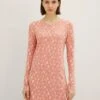 Tom Tailor Bodywear Gemustertes- Nachtjapon - Rot Hell Allover