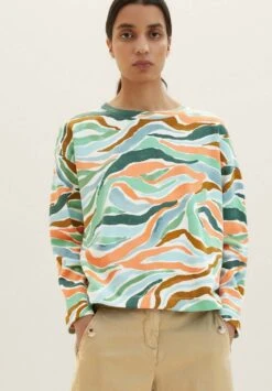 Tom Tailor Gemustertes- Sweater - Colorful Wavy Design
