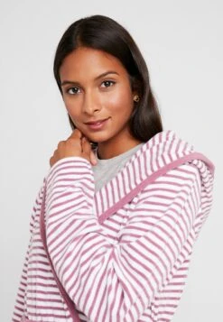 Tom Tailor Stripe Bathrobe - Badjas - Mauve -Tom Tailor 159ce74da3ab4f9fa30feeeebf184681