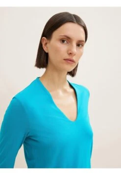 Tom Tailor V-Ausschnitt  - Longsleeve - Teal Blue -Tom Tailor 192962989f84429a8ebd3058d00d3050