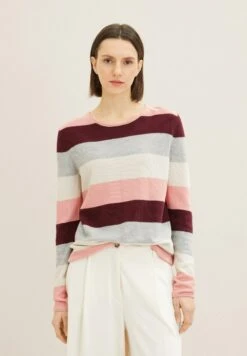Tom Tailor Mit Rundhalsausschnitt - Trui - Rose Knit Stripe