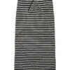 Tom Tailor Gestreifter- Kokerrok - Black Thin Stripe