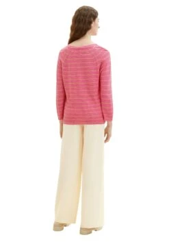 Tom Tailor Mit V Ausschnitt - Trui - Pink Sand Stripe -Tom Tailor 1c91a9f3c03448d4b29ba9f0697bfe64