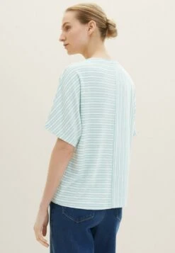 Tom Tailor Gestreiftes- T-Shirt Print - Blue White Horizontal Stripe -Tom Tailor 1d033014081943e2af62e74f424f3ca5