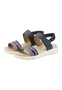 Tom Tailor Licence Mit Logo-Print - Sandalen Met Sleehak - Navy
