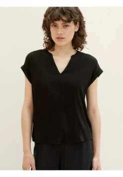 Tom Tailor Kurzarm- Blouse - Deep Black