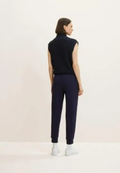 Tom Tailor Mit Rippbündchen - Trainingsbroek - Navy Midnight Blue -Tom Tailor 234d514f6a424f48a113c8c118d37296