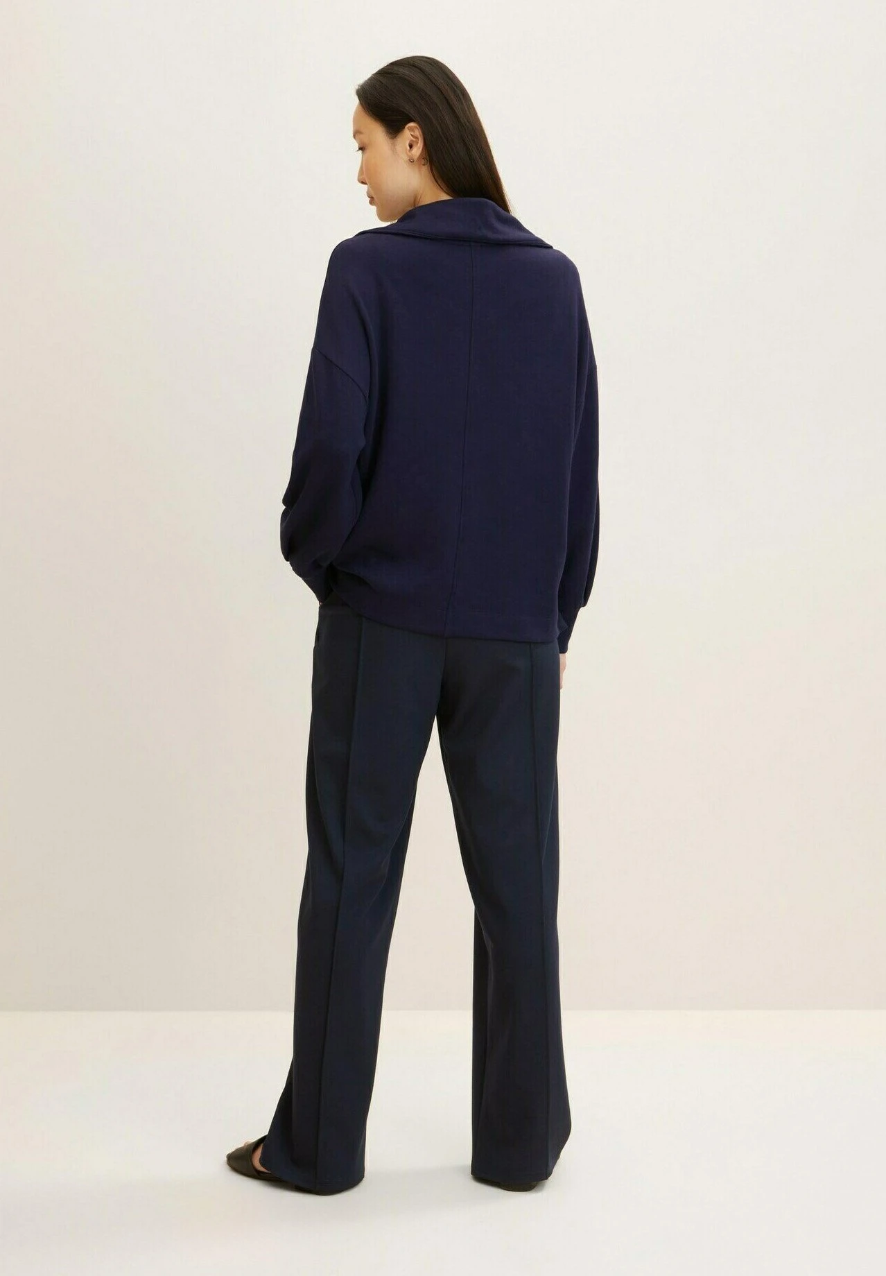 Tom Tailor Mit Troyerkragen - Sweater - Navy Midnight Blue 3 Tom Tailor Mit Troyerkragen - Sweater - Navy Midnight Blue - Afbeelding 3