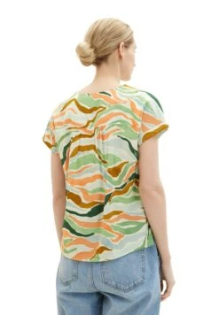 Tom Tailor Gemusterte Kurzarm - Blouse - Colorful Wavy Design -Tom Tailor 24ccd11feb384137aeea3321cdd07bc5