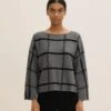 Tom Tailor Mit Fledermaus - Trui - Grey Knit Check Design