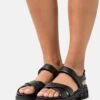 TOM TAILOR Denim Sandalen Met Plateauzool - Black