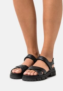 TOM TAILOR Denim Sandalen Met Plateauzool - Black