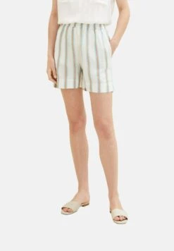 Tom Tailor Bermuda Mit - Shorts - Offwhite/Brown Vertical Stripe -Tom Tailor 2938b63aaf5f436393879e63e7b9d2f2