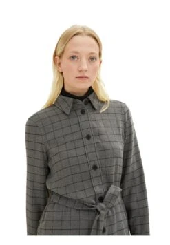 Tom Tailor Mit Karomuster Und Gürtel - Lichte Jas - Grey Small Woven Check -Tom Tailor 297f8853280f4c3cb5514c8585cb0870
