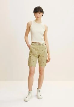 Tom Tailor Shorts - Green Print Leaf Design