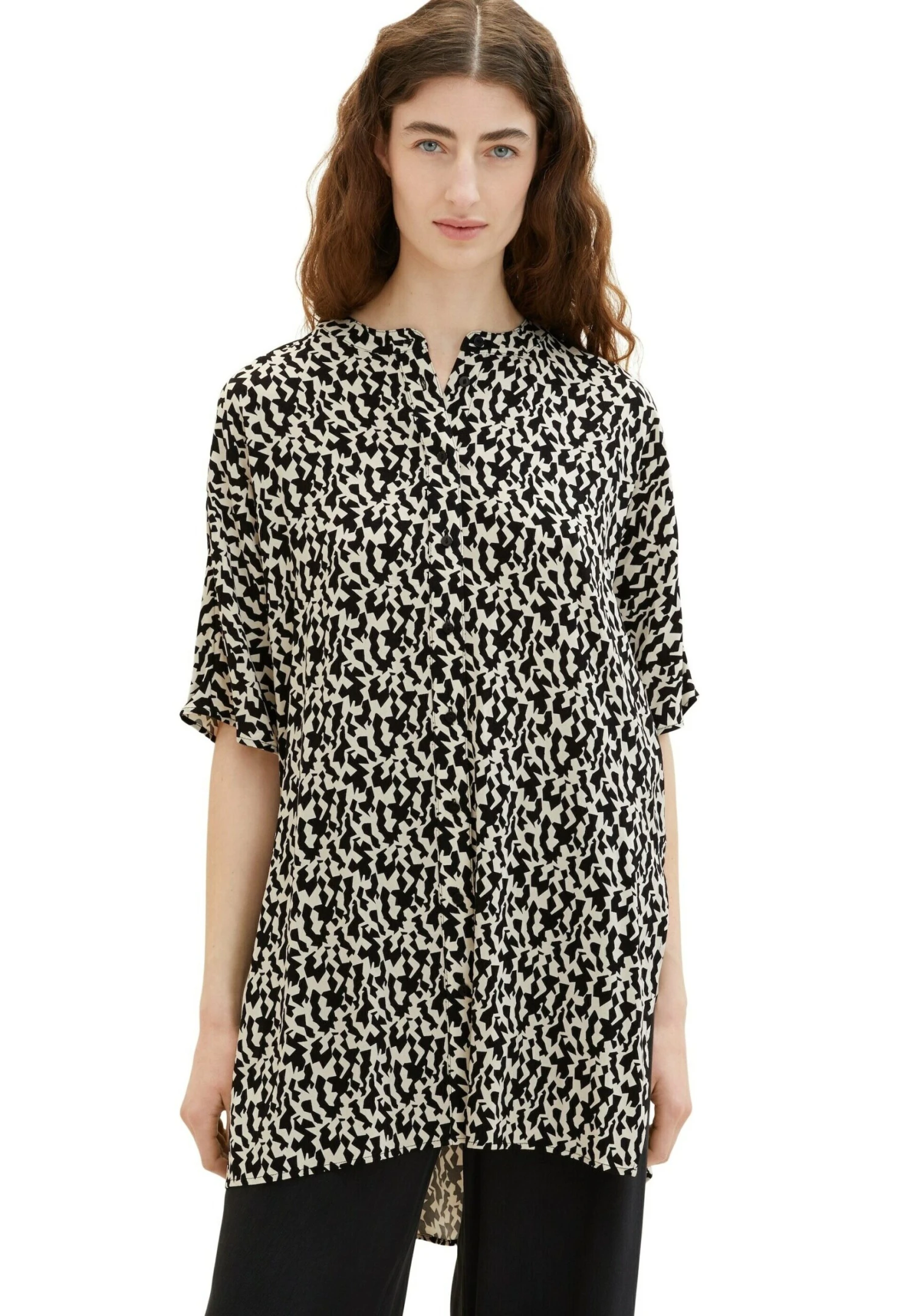 Tom Tailor Lange- Blouse - Black Small Abstract Design 2 Tom Tailor Lange- Blouse - Black Small Abstract Design - Afbeelding 2