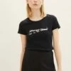TOM TAILOR Denim Mit Text - T-Shirt Print - Deep Black