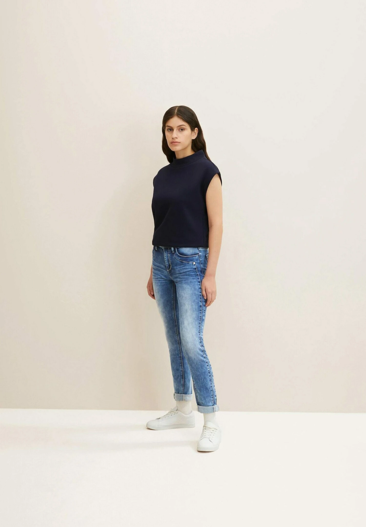 Tom Tailor Slim Fit Jeans - Destroyed Mid Stone Blue Denim 2 Tom Tailor Slim Fit Jeans - Destroyed Mid Stone Blue Denim - Afbeelding 2