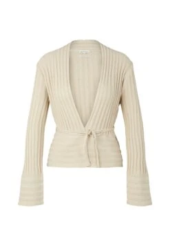 Tom Tailor Structure - Vest - Dusty Beige -Tom Tailor 334a74281bc64138981175fce02f8ed2