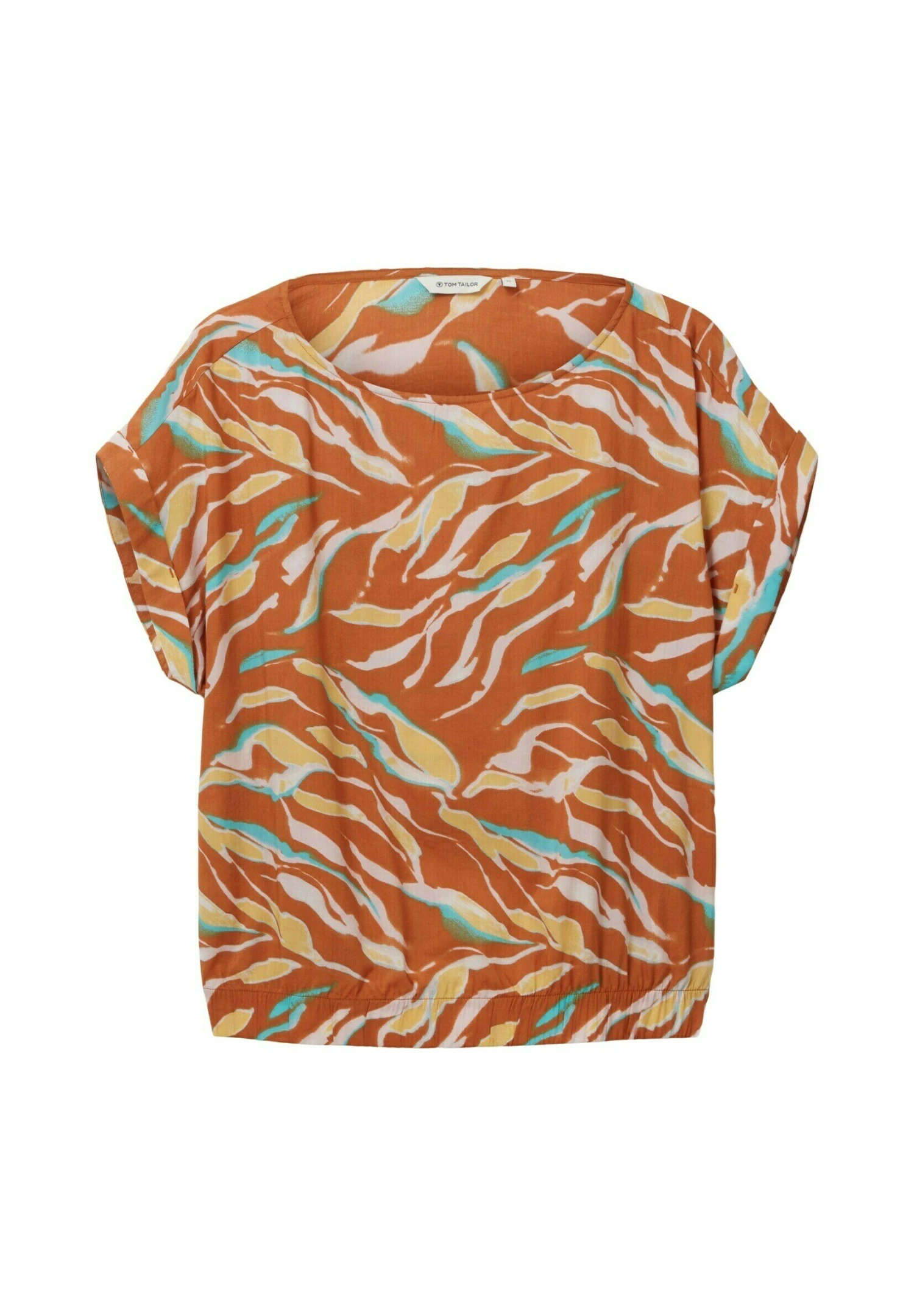 Tom Tailor Gemusterte - Blouse - Brown Abstract Leaf Design 5 Tom Tailor Gemusterte - Blouse - Brown Abstract Leaf Design - Afbeelding 5