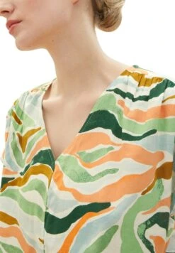 Tom Tailor Gemusterte Kurzarm - Blouse - Colorful Wavy Design -Tom Tailor 36a3a74213d94a699adcc9c619522662