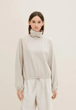 TOM TAILOR Denim Cropped Mit Rollkragen - Sweater - Cloud Grey Melange
