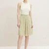 Tom Tailor A-Lijn Rok - Green Offwhite Leaf Design