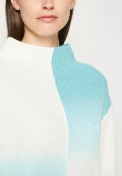 Tom Tailor Spray Effect - Trui - Teal/Offwhite -Tom Tailor 38480d8f6b6b40fea2b35d1b43d5d954