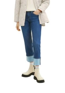 Tom Tailor Alexa- Straight Leg Jeans - Used Dark Stone Blue Denim -Tom Tailor 38bc180912a14a9eaf01f5a7719329e2