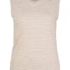 Tom Tailor Top - Nude Offwhite Thin Stripe