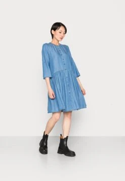 TOM TAILOR Denim Dress With Placket - Spijkerjurk - Used Mid Stone Blue Denim