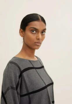 Tom Tailor Mit Fledermaus - Trui - Grey Knit Check Design -Tom Tailor 3a636b65172944059e9a6e16a12dfeae