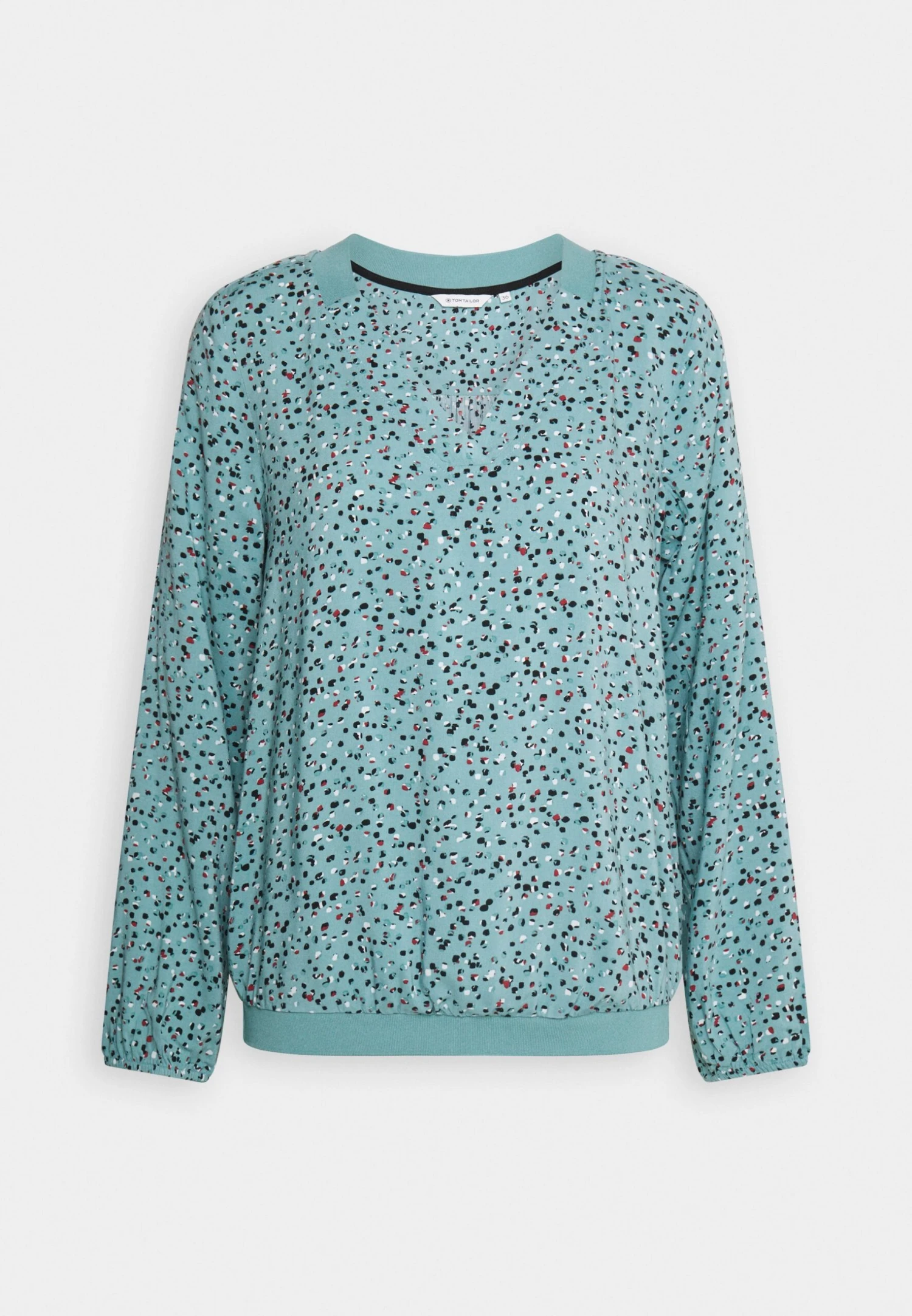 Tom Tailor Blouse V Neck With Tape Detail - Longsleeve - Tourmaline 4 Tom Tailor Blouse V Neck With Tape Detail - Longsleeve - Tourmaline - Afbeelding 4