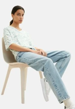 Tom Tailor Gemustertes - T-Shirt Print - Blue Small Wavy Design -Tom Tailor 43f101d88b0646e4a611e9a59818610e