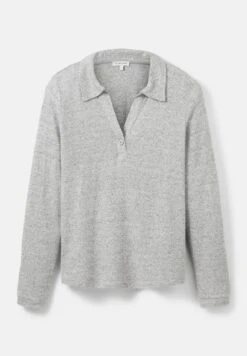 Tom Tailor Langarm Mit Polokragen  - Poloshirt - Concrete Grey Melange -Tom Tailor 45d5209e5f854e34bfb6fe394f36952a