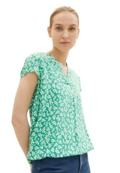 Tom Tailor Blouse - Green Floral Design -Tom Tailor 48537650bf6b4efaad686f59b283dc7b