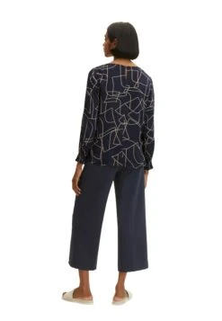 Tom Tailor Blouse - Navy/Beige -Tom Tailor 48d4d25bef3a4a89891231dc3e1c2bcb