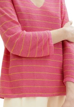 Tom Tailor Mit V Ausschnitt - Trui - Pink Sand Stripe -Tom Tailor 495c6a55151947de9750da6ff8820481