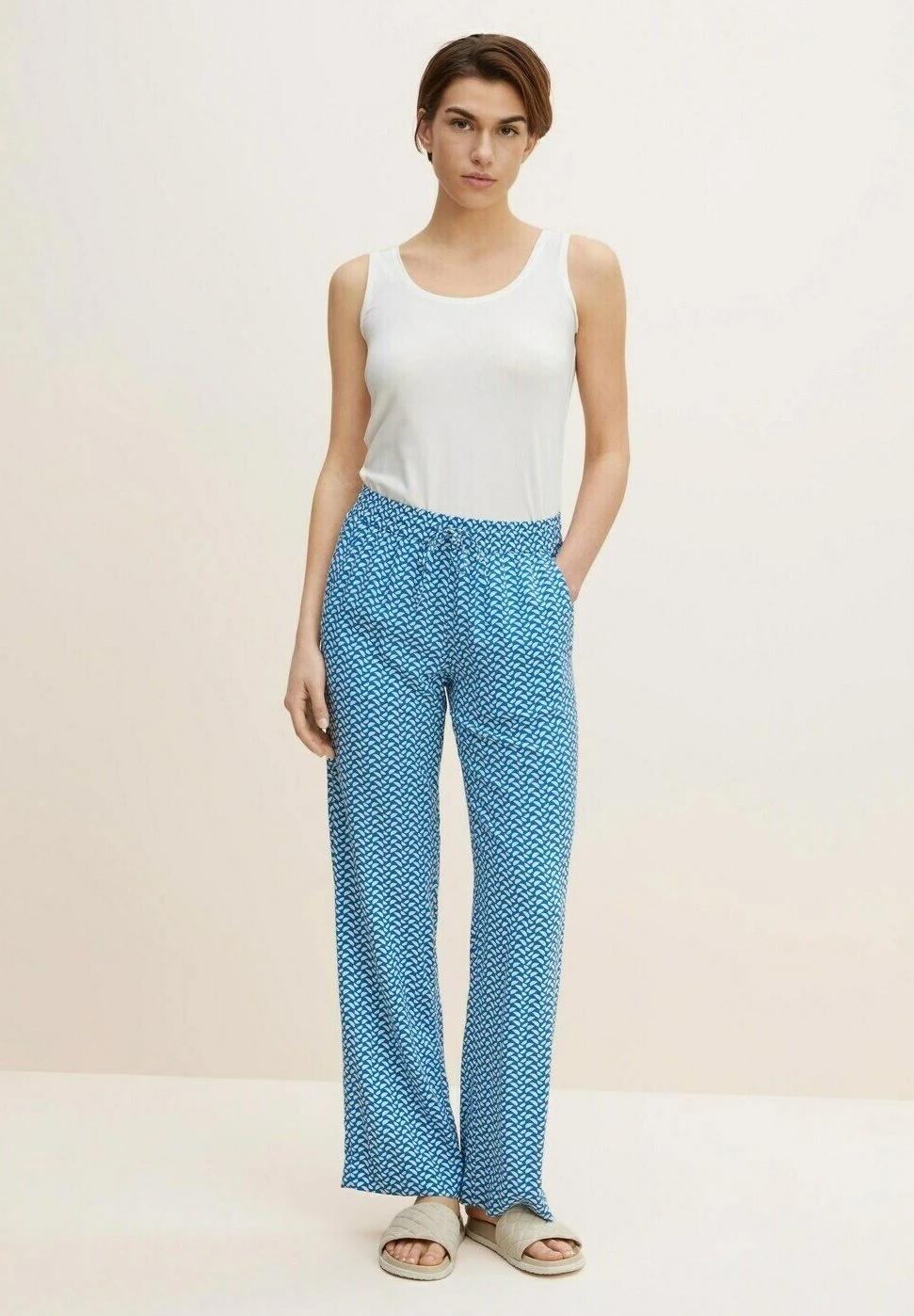 Tom Tailor Gemusterte Stoff - Pyjamabroek - Blue Minimal Design 1 Tom Tailor Gemusterte Stoff - Pyjamabroek - Blue Minimal Design