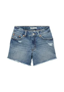 TOM TAILOR Denim Im Used Look - Jeansshort - Destroyed Mid Stone Blue Denim -Tom Tailor 4c3d04db2c5447a2b9195556d1cdb915